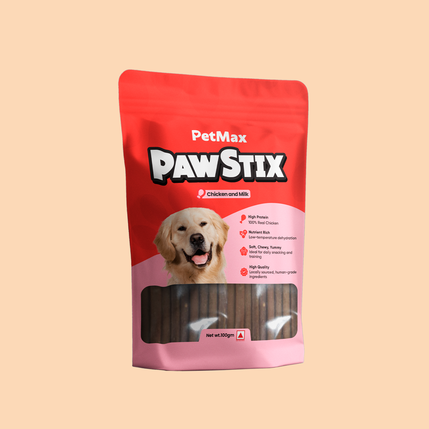 Petmax PawStix Real Chicken & Milk - 100Gm